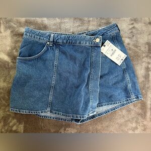 Zara Blue Jean Skort Classic Denim Style
